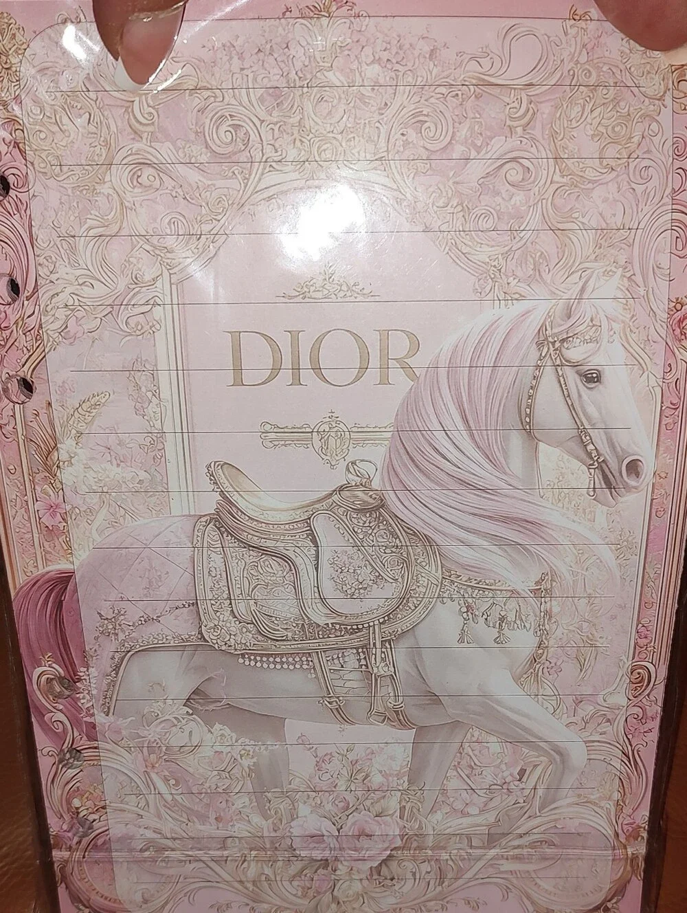 New! A5 Dior Pink Horse Decorative Notebook/ Binder Refill Paper